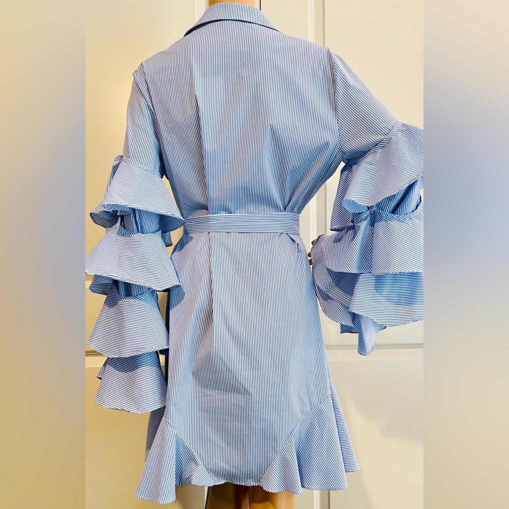 New Akira CUT OUT STRIPE POPLIN SHIRT DRESS - Picture 13 of 15